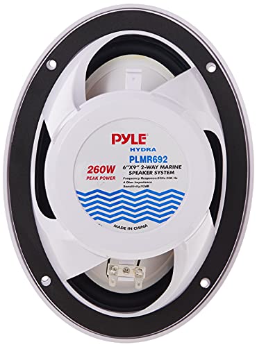 PLMR692 Marine 6x9" Dual 2-Way Outdoor Speakers (260W, Poly Carbon Cone, Cloth Surround) - 1 Pair