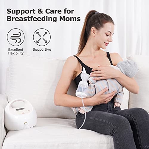 Momcozy Hands-Free Pumping Bra (Black, Medium) for Lansinoh, Philips Avent, Spectra, and Evenflo Breast Pumps