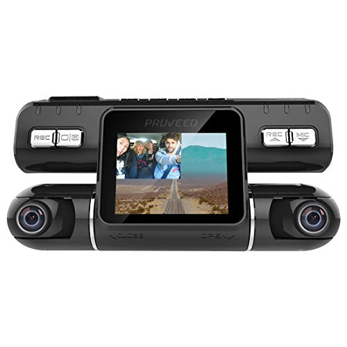 Pruveeo MX2 Car Dash Cam with Dual 120° Wide-Angle Lens, Dash Camera for Cars (Driving Recorder DVR).