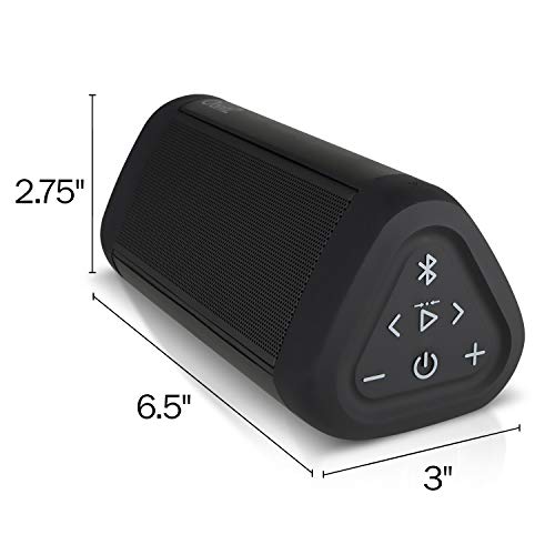 OontZ Angle 3 Ultra Waterproof 5.0 Bluetooth Speaker | 14 Watts | Hi-Quality Sound & Bass | 100 Ft Wireless Range | Play 2, 3 or More Speakers Together | OontZ App (Black)