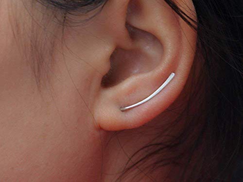 Sterling Silver Ear Climber Earrings (Medium Size)