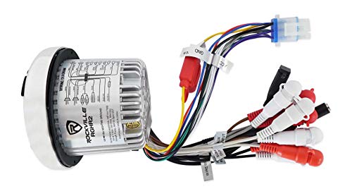 Rockville RGHR2 Marine Gauge Hole Receiver with Bluetooth, USB, Radio and Wired Remote