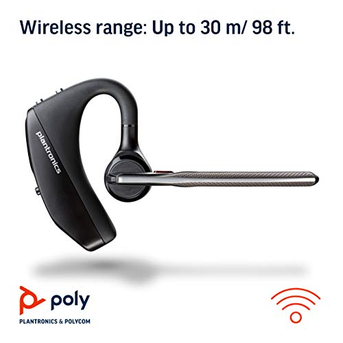 Plantronics Voyager 5200 UC Bluetooth Monaural Single-Ear Headset – USB-A Compatible for PC & Mac – Zoom, Teams & Noise Canceling (Poly)