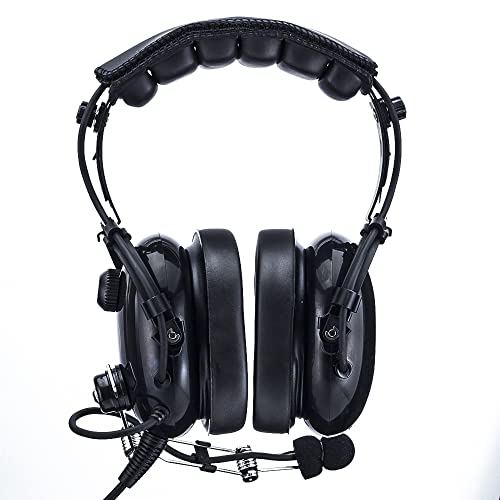 KORE Aviation P1 Headset for Pilots | 24dB Passive Noise Reduction, Noise-Cancelling Mic, Acoustic Foam Ear Cups, AUX Audio Input (for MP3) & 2x GA Plugs