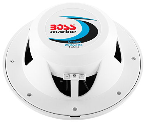 BOSS Audio Systems MR60W (200 Watt/Pair) 6.5" Full Range 2-Way Marine Speakers (Sold in Pairs)
