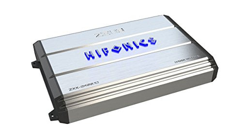 Hifonics Zeus 2400W Mono Car Amplifier (Silver) – Class D, Aluminum Heat Sink, Variable Crossover, Illuminated Logo, Bass Remote, 1 Ohm Stable