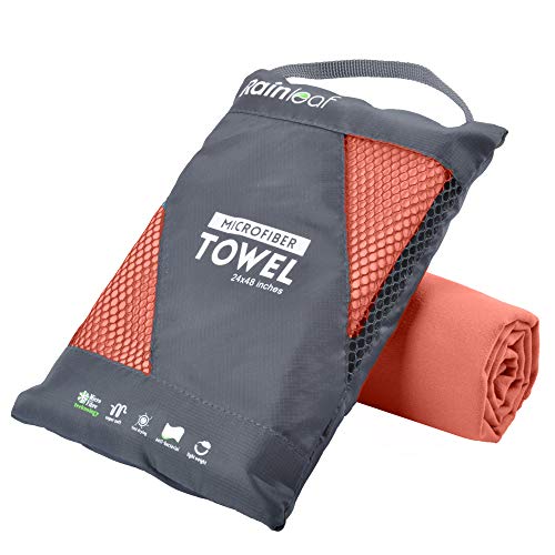 Rainleaf Microfiber Towel, 12 x 24 Inches (Brick Red)