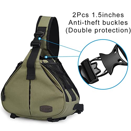 CADeN Waterproof Camera Bag with Rain Cover & Tripod Holder, Compatible with Canon, Nikon, Sony & Pentax DSLR/SLR and Accessories, Green