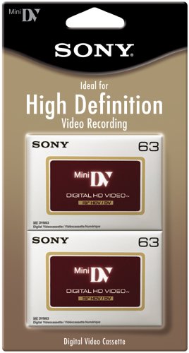 Sony High Definition Minidv Videocassettes (DVM63HDR/2) - 2 Pack