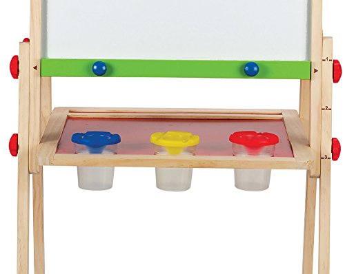 Hape All-in-One Wooden Art Easel with Accessories (Cream, 18.9" L x 15.9"W x 41.8"H)