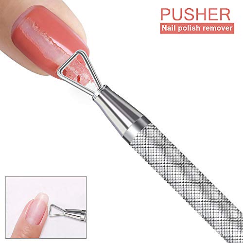 PrettyDiva Stainless Steel Triangle Cuticle Pusher (Remove Gel Polish, Cuticle Remover) Manicure Tool for Nails