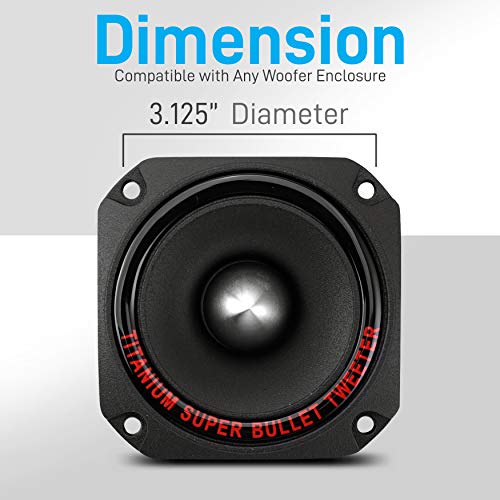Pyramid TW44 1" Car Audio Tweeter Speaker (Black Finish, 300W Peak, 4-8 Ohm, 30oz Magnet Structure)