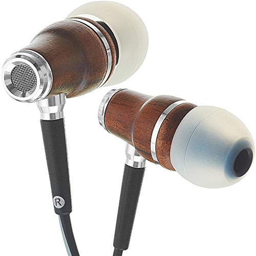 Symphonized NRG 3.0 Wood Wired In-Ear Headphones with Microphone, Stereo Sound (Black & Gray)