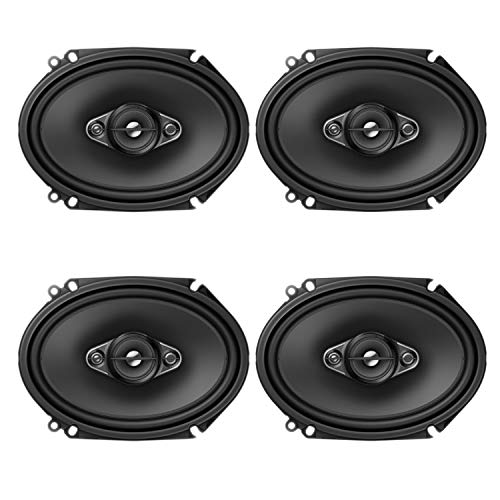Pioneer TS-A6886F 4-Way Coaxial Car Speakers Bundle with Gravity Magnet Phone Holder (4 Speakers, 350W Max Per Speaker)