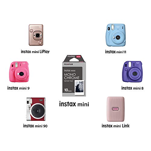 Fujifilm Instax Mini Monochrome 3-Pack Film Bundle (337556) for Mini 90, 8, 70, 7s, 50s, 25, 300 Cameras & SP-1 Printer