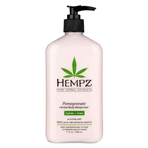 Hempz Pomegranate Herbal Moisturizer (17 oz.) - Paraben-Free Lotion for All Skin Types, Anti-Aging Hemp Skincare for Women & Men - Gluten-Free Hydrating Lotion