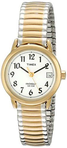 Timex Women's Easy Reader Quartz Analog Watch (Model T2H381) 25mm Two-Tone Stainless Steel Strap.