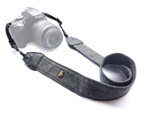 Alled XN01 Soft Colorful Camera Strap (for Women/Men), Fits DSLR Nikon Canon Sony Olympus Samsung Pentax (Black)