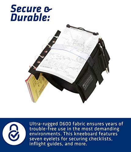 FLYBOYS Classic Kneeboard (Black) with Clipboard and Pen Holder for Pilots