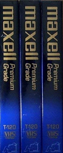 Maxell Premium High-Grade Videocassettes (3-Pack, 120 mins) for Outstanding Picture Quality