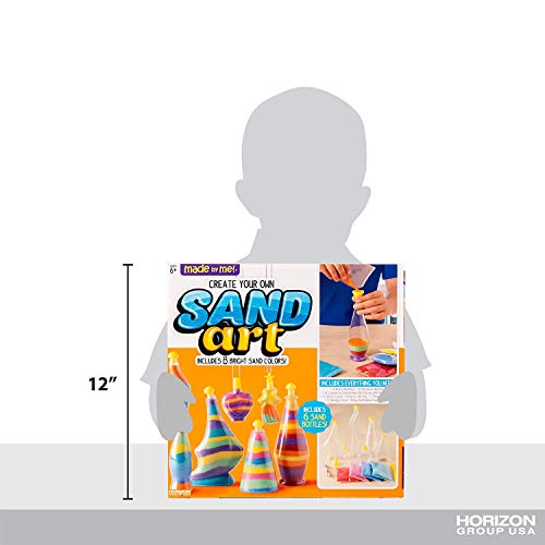 Horizon Group USA Create Your Own Sand Art DIY Kit: Includes 4 Bottles, 2 Pendent Bottles, 8 Bright Sand Colors, Designing Tool & More (Multicolored)