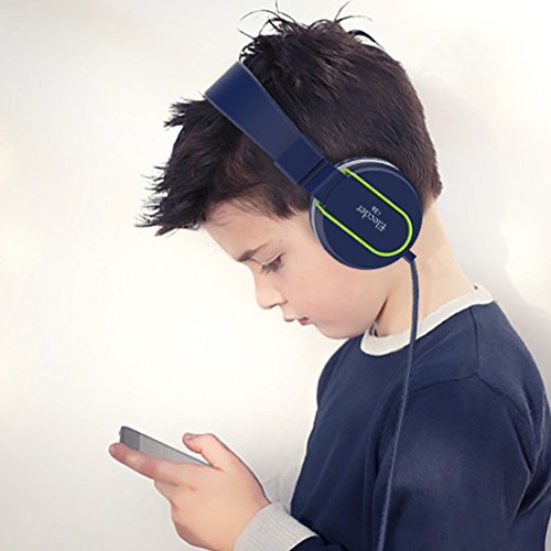 Elecder i36 Kids Headphones for Girls and Boys, Foldable and Adjustable On Ear Headphones with 3.5mm Jack for Smartphones, Computers, Kindle, MP3/4 and Tablets (Blue/Green)