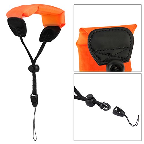 E-outstanding Universal Waterproof Camera Float Strap (Orange), Floating Wristband and Hand Grip Lanyard for GoPro and Other Waterproof Cameras, Keys, Sunglasses