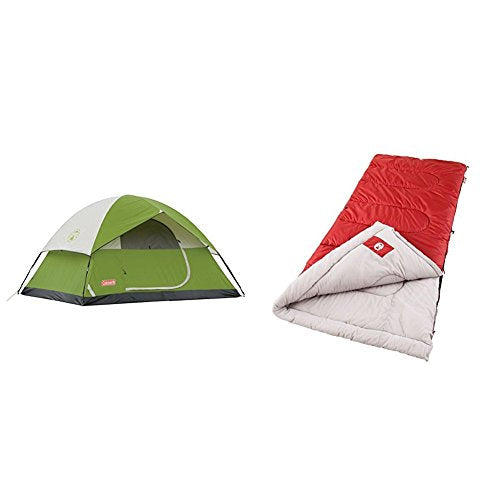 Coleman Sundome 4-Person Tent with Two Palmetto Sleeping Bags (2)