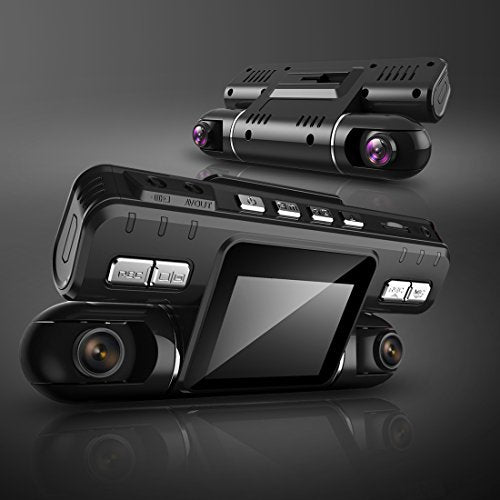 Pruveeo MX2 Car Dash Cam with Dual 120° Wide-Angle Lens, Dash Camera for Cars (Driving Recorder DVR).
