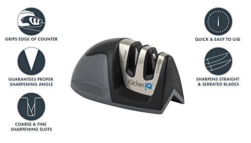 KitchenIQ Edge Grip 2-Stage Manual Knife Sharpener (Model