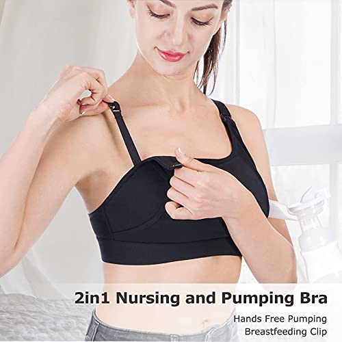 Momcozy Hands-Free Pumping Bra (Black, Medium) for Lansinoh, Philips Avent, Spectra, and Evenflo Breast Pumps