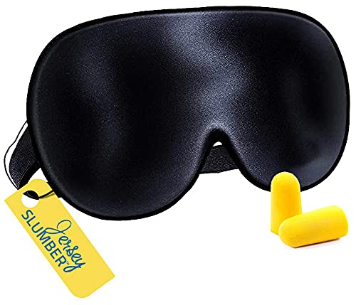 Jersey Slumber 100% Silk Sleep Mask - Comfy & Soft Eye Mask with Adjustable Strap - Sleep Aid & Light Blocker (Blocks Light)
