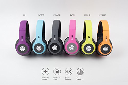 iJoy Stealth Foldable Over-Ear Bluetooth Wireless Headphones with Matte Finish and Mic (Premium Rechargeable)