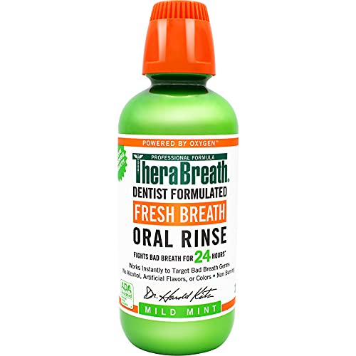 TheraBreath Fresh Breath Dentist Formulated 24-Hour Oral Rinse, Mild Mint, 16 fl. oz (2 Pack)