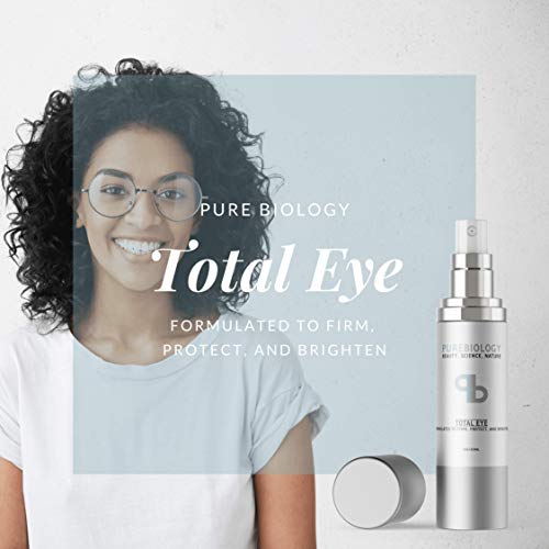 Pure Biology Total Eye Cream with Hyaluronic Acid, Baobab Oil, Anti-Aging Complexes to Reduce Dark Circles, Puffiness, Under Eye Bags, Wrinkles, and Fine Lines (For All Skin Types)