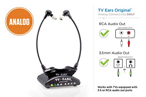 TV Ears Original Wireless Headset System - Voice Clarifying Hearing Aid Device for Analog TVs (11641). Doctor Recommended.