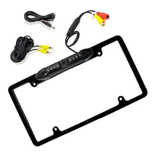 Enrock Car License Plate Frame Rear View Camera (EABC256B) with Parking Assist & Night Vision Distance Scale Lines.
