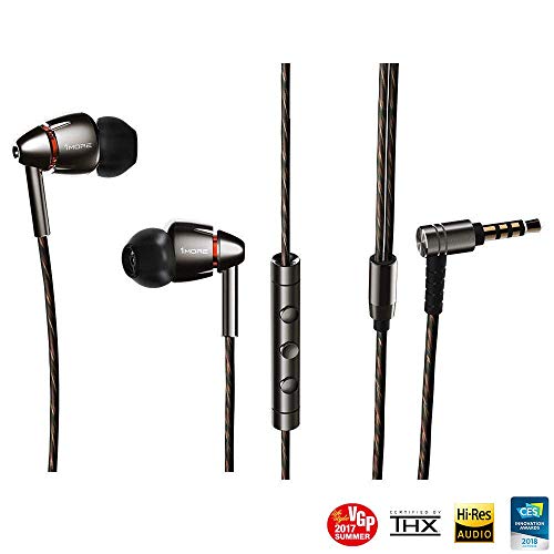 1MORE Quad Driver In-Ear Earphones, Hi-Res Audio and High Fidelity, Silver/Gray (Silver/Gray)