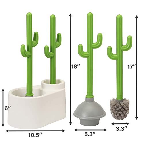 Cactus Plunger and Brush Set for Bathroom Cleaning (2-Piece)