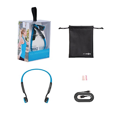 AfterShokz Titanium Ocean Blue Bone Conduction Wireless Bluetooth Headphones (AS600OB)