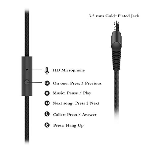 Elecder i39 Headphones with Microphone, Foldable Lightweight, Adjustable On-Ear Headsets with 3.5mm Jack for Cellphones, Computers, MP3/4, Kindle, School (Red/Black)