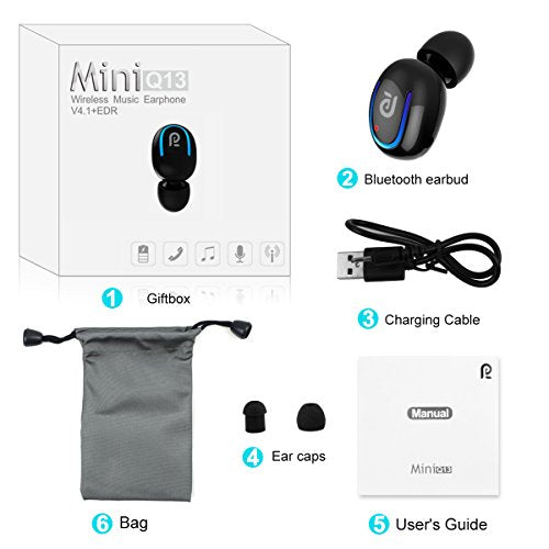 Kissral Wireless Sport Bluetooth Headphone with 8 Hour Talk Time, HD Microphone and One Piece Design - Black (Model: Headset)