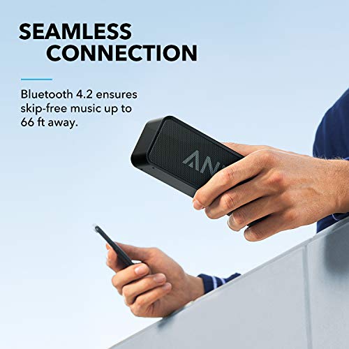 Anker Soundcore Upgraded Bluetooth Speaker (IPX5 Waterproof), Stereo Sound, 24 Hrs Playtime, Portable Wireless for iPhone, Samsung & More
