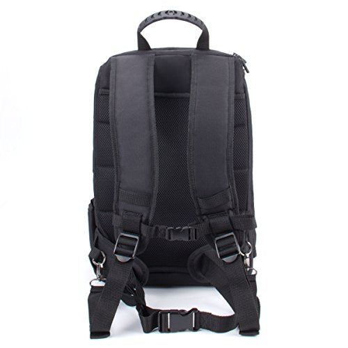 USA GEAR DSLR Camera Backpack Case with 15.6" Laptop Compartment, Padded Dividers, Tripod Holder, Rain Cover and Storage Pockets - Long-Lasting Durability (Black)
