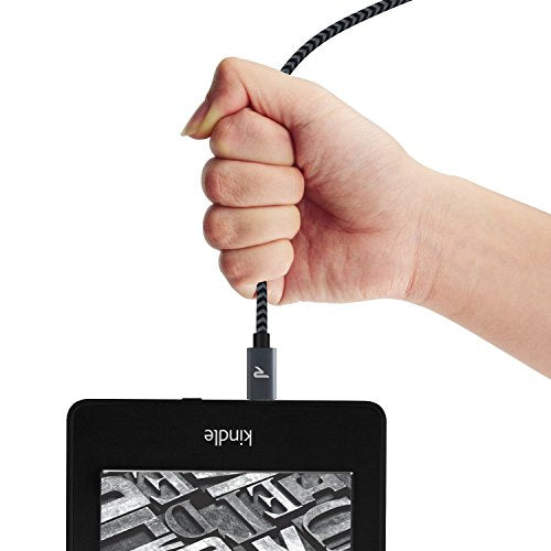 Rampow 2-Pack 3.3ft Braided Nylon Micro USB Cables (QC 3.0 Fast Charging & Sync) for Samsung Galaxy S7/S6 and Edge, Note 6/5, Sony, Kindle, PS4 and Android Devices - Space Grey