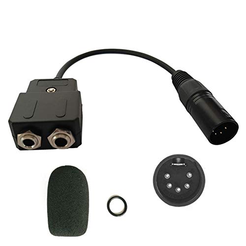 UFQ GA-AB Aviation Headset Dual Plugs to Airbus XLR 5 Pin Male Adapter with Super High-Density Sponge & O-Ring (Free)