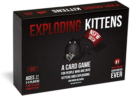 Exploding Kittens NSFW Card Game (2-5 Players, Black) for Adults & Teens - Russian Roulette & Drinking Games