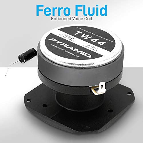 Pyramid TW44 1" Car Audio Tweeter Speaker (Black Finish, 300W Peak, 4-8 Ohm, 30oz Magnet Structure)