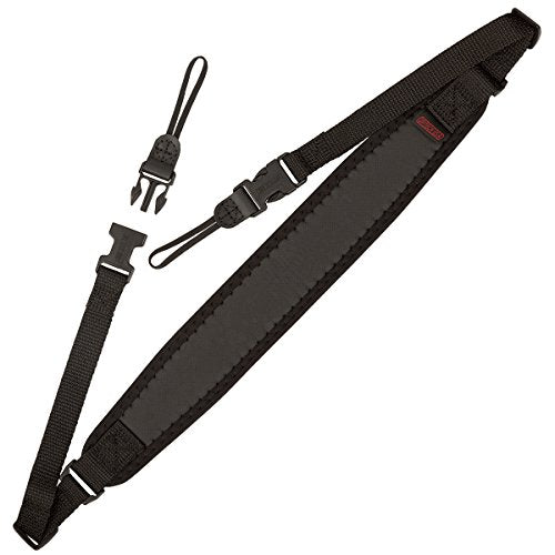 OP/TECH USA Super Classic Strap UNI Loop - Padded Neoprene Neck Strap with Control-Stretch System and Quick Disconnects, Black Model 1401002
