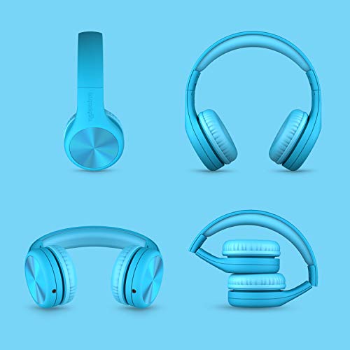 LilGadgets Connect+ Pro Kids Headphones with SharePort and Inline Mic (Blue)